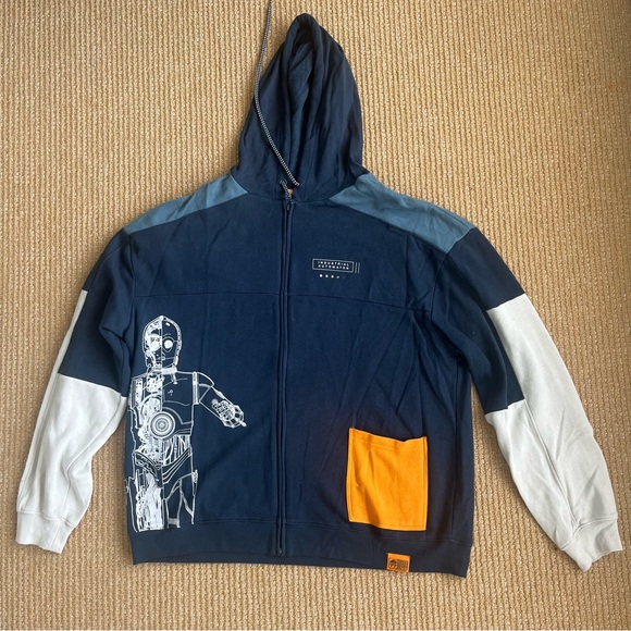 Disney Star Wars Droid Depod C-3PO Hoodie Astromech 3PO-Series Protocol SZ L - Picture 2 of 15